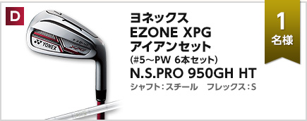 D：ヨネックス EZONE XPG アイアンセット （#5～PW 6本セット） N.S.PRO 950GH HT × 1名様　シャフト：スチール　フレックス：S