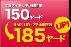 7番アイアン平均飛距離150ヤード→UP!→RMX UD+2平均飛距離185ヤード