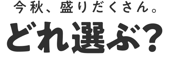 今秋、盛りだくさん。どれ選ぶ？