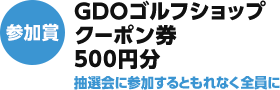 残念賞：GDOゴルフショップクーポン券500円分