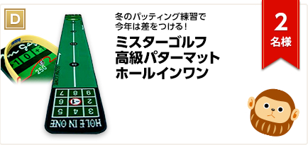 D：ミスターゴルフ 高級パターマット ホールインワン　2名様