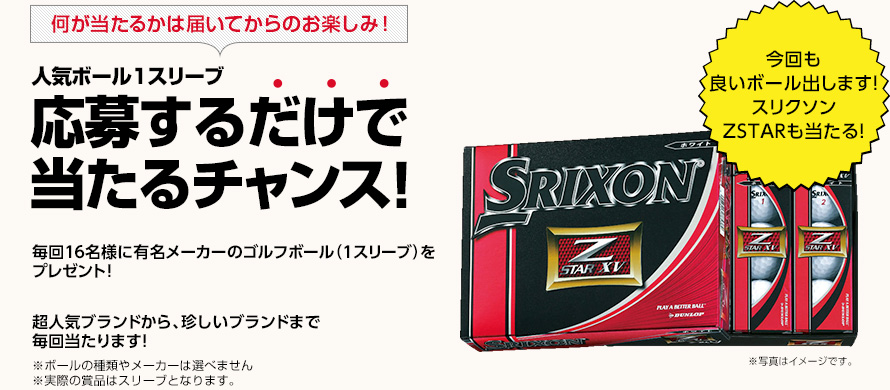 人気ボール1スリーブ 応募するだけで当たるチャンス！