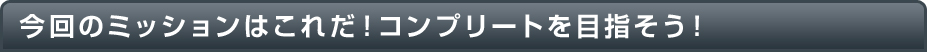 今回のミッションはこれだ！コンプリートを目指そう！