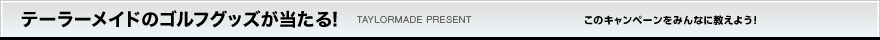 テーラーメイドのゴルフグッズが当たる！
