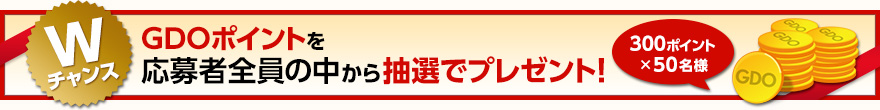 Wチャンス GDOポイントを応募者全員の中から抽選でプレゼント！