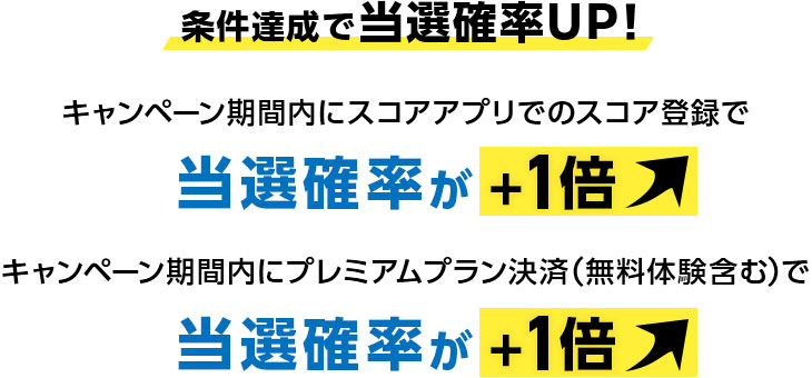 条件達成で当選確率UP！