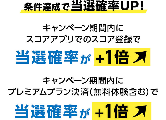 条件達成で当選確率UP！