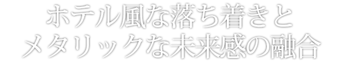 ホテル風な落ち着きとメタリックな未来感の融合
