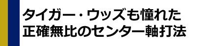 『タイガーウッズも憧れた　正確無比のセンター軸打法』