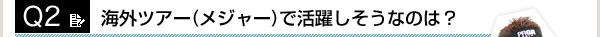 海外ツアー(メジャー)で活躍しそうなのは?