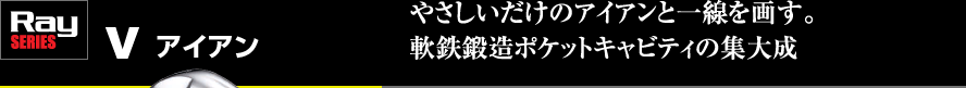 Ray SERIES Vアイアン：やさしいだけのアイアンと一線を画す。軟鉄鍛造ポケットキャビティの集大成