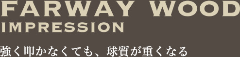 FARWAY WOOD IMPRESSION　強く叩かなくても、球質が重くなる