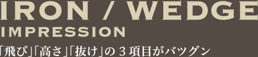 IRON/WEDGE IMPRESSOIN　「飛び」「高さ」「抜け」の３項目がバツグン