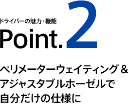 Point2 ペリメーターウェイティング＆アジャスタブルホーゼルで自分だけの仕様に