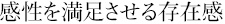 感性を満足させる存在感