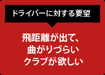 ドライバーに対する要望:飛距離が出て、曲がりづらいクラブが欲しい