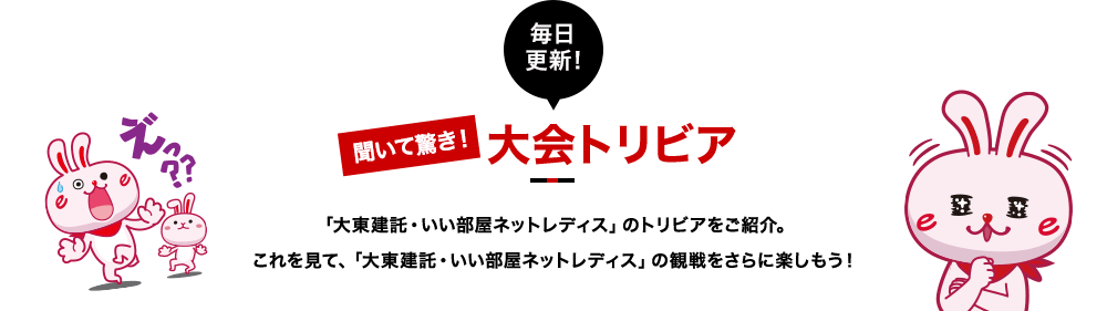 聞いて驚き！大会トリビア