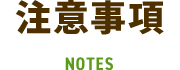 注意事項
 NOTES