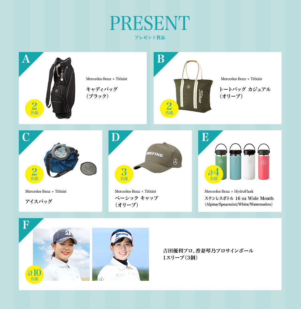 PRESENT プレゼント賞品