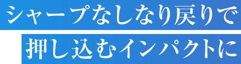 シャープなしなり戻りで押し込むインパクトに