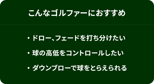 こんなゴルファーにおすすめ