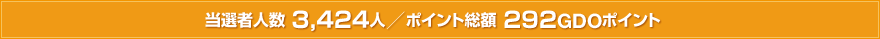 当選者人数2,271人／ポイント総額999,240GDOポイント