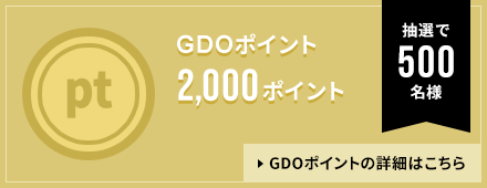 抽選で500名様　GDOポイント2,000ポイント　詳細はこちら
