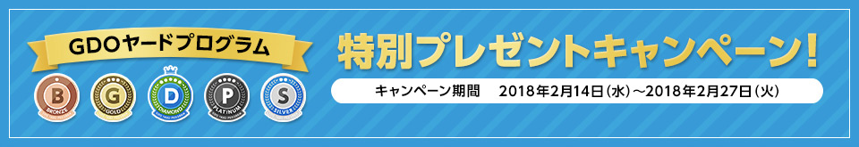 GDOヤードプログラム 特別プレゼントキャンペーン！ キャンペーン期間：2018年2月14日（水）～2018年2月27日（火）