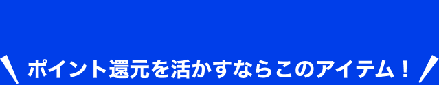 ポイント還元を活かすならこのアイテム！